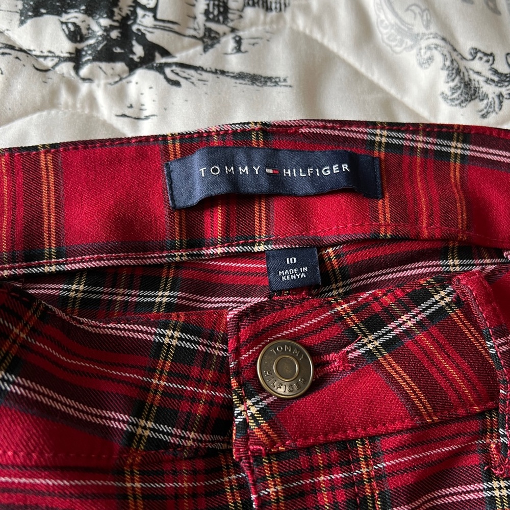 Tommy Hilfiger Vibrant Red Tartan Pants